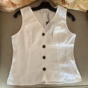 White Linen Vest